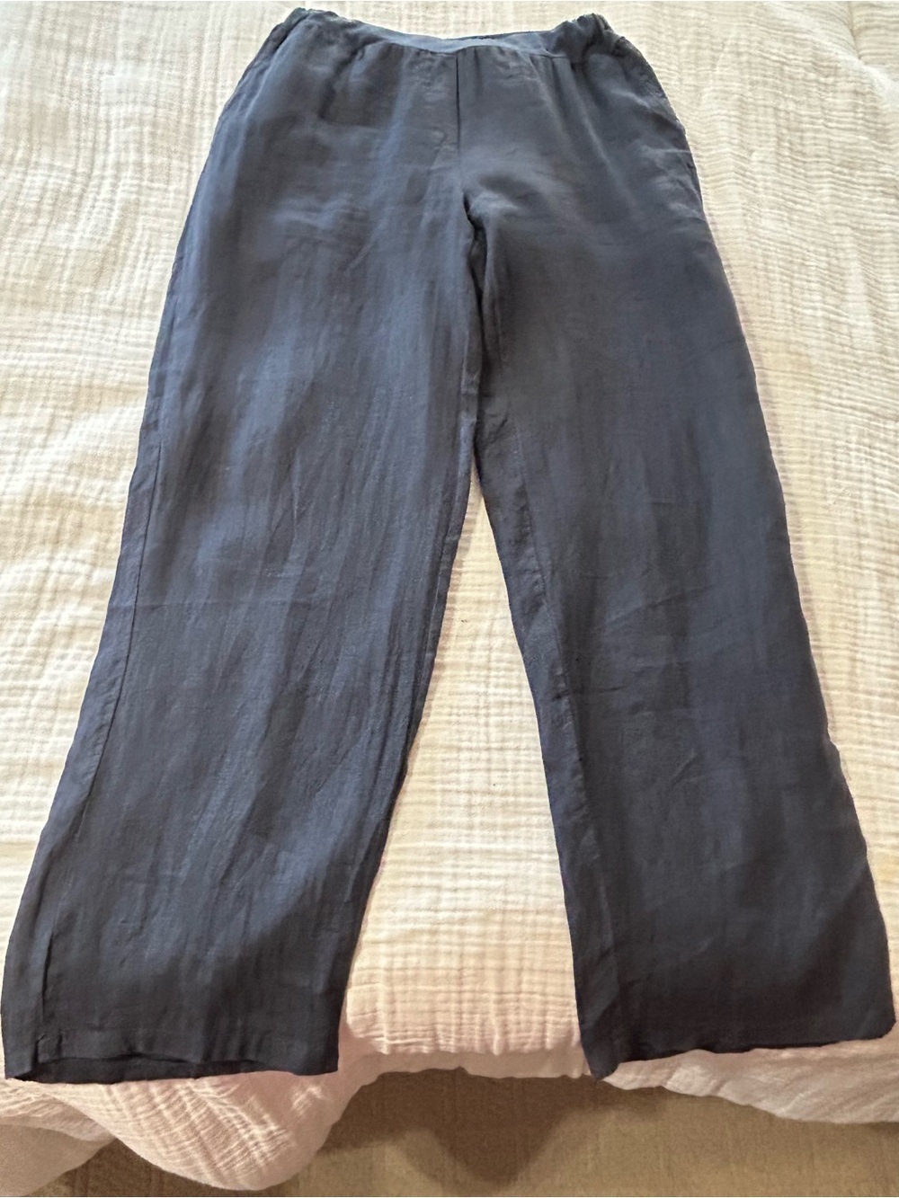 Tempo Paris  Linen Wide Leg Pants M Coastal Beach